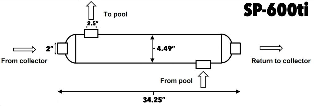 600k titanium pool heat exchnager dimensions