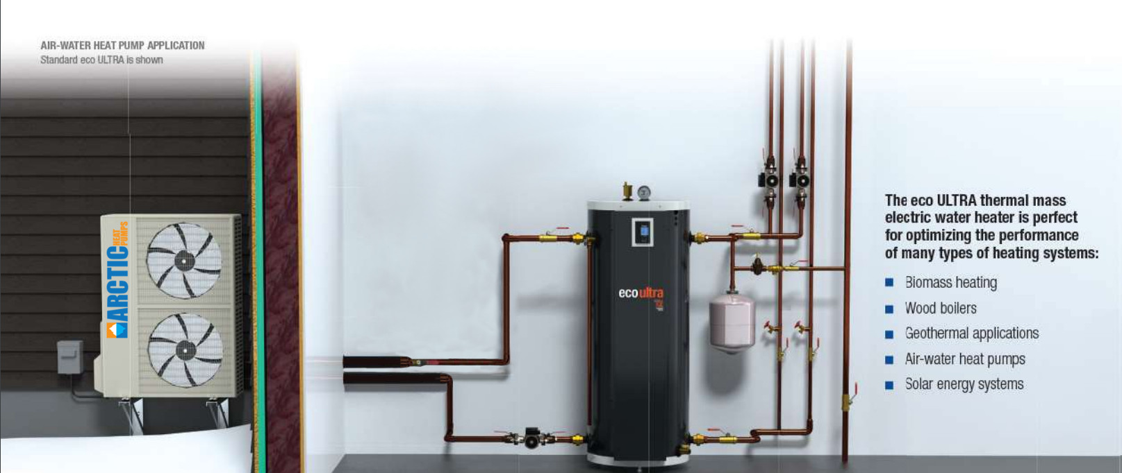 Arctic Hydronic Air to Water Heat Pump - 48,000 BTU with Cold Climate Inverter Technology