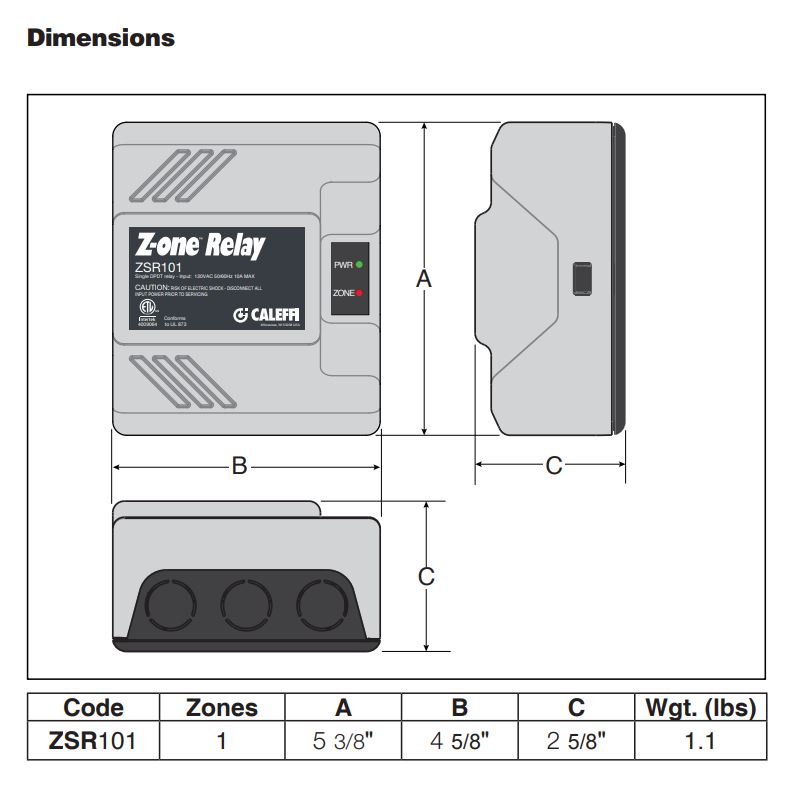 Caleffi ZSR101 - Z-one™ Relay (single zone)